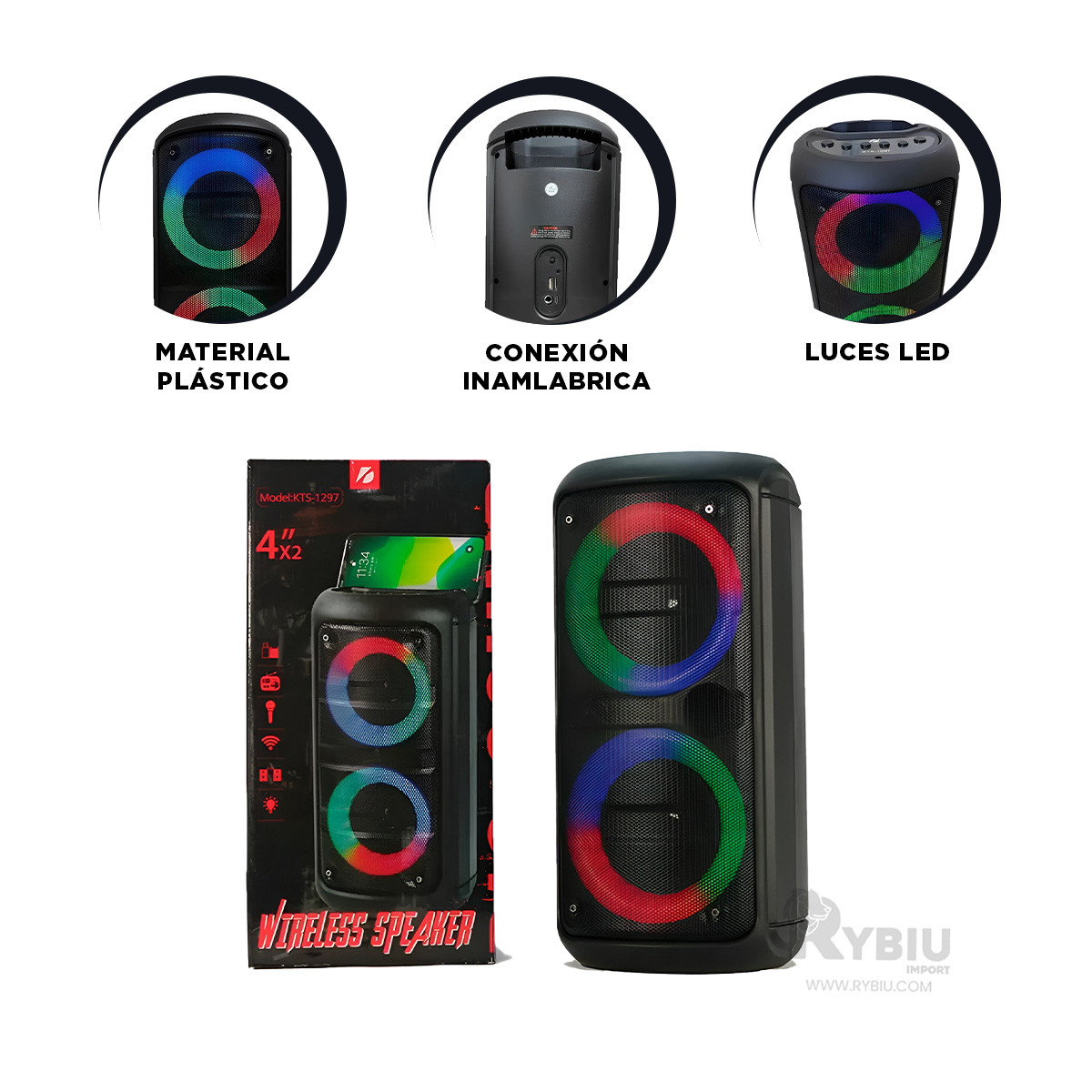 BOCINA PORTATIL DE EVENTOS EN NEGRO Y+ENVOLTORIO DE REGALO - 2