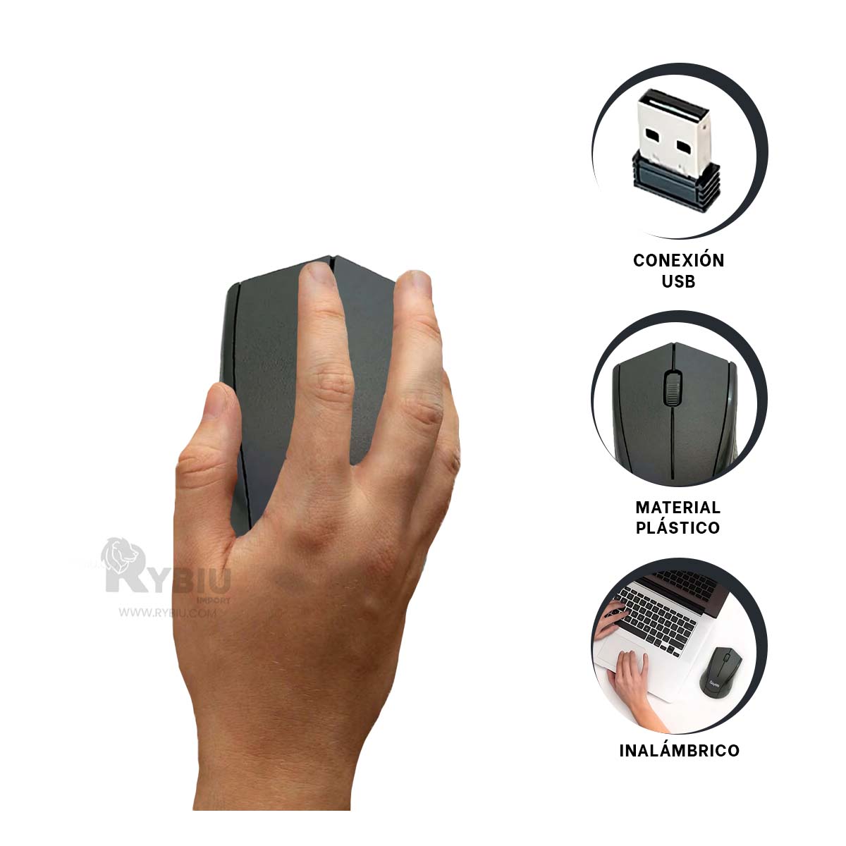CURSOR INALÁMBRICO RYBIU FACIL USAR BUYTITI + REGALO LIGAS PEINAR TE31604 - 3