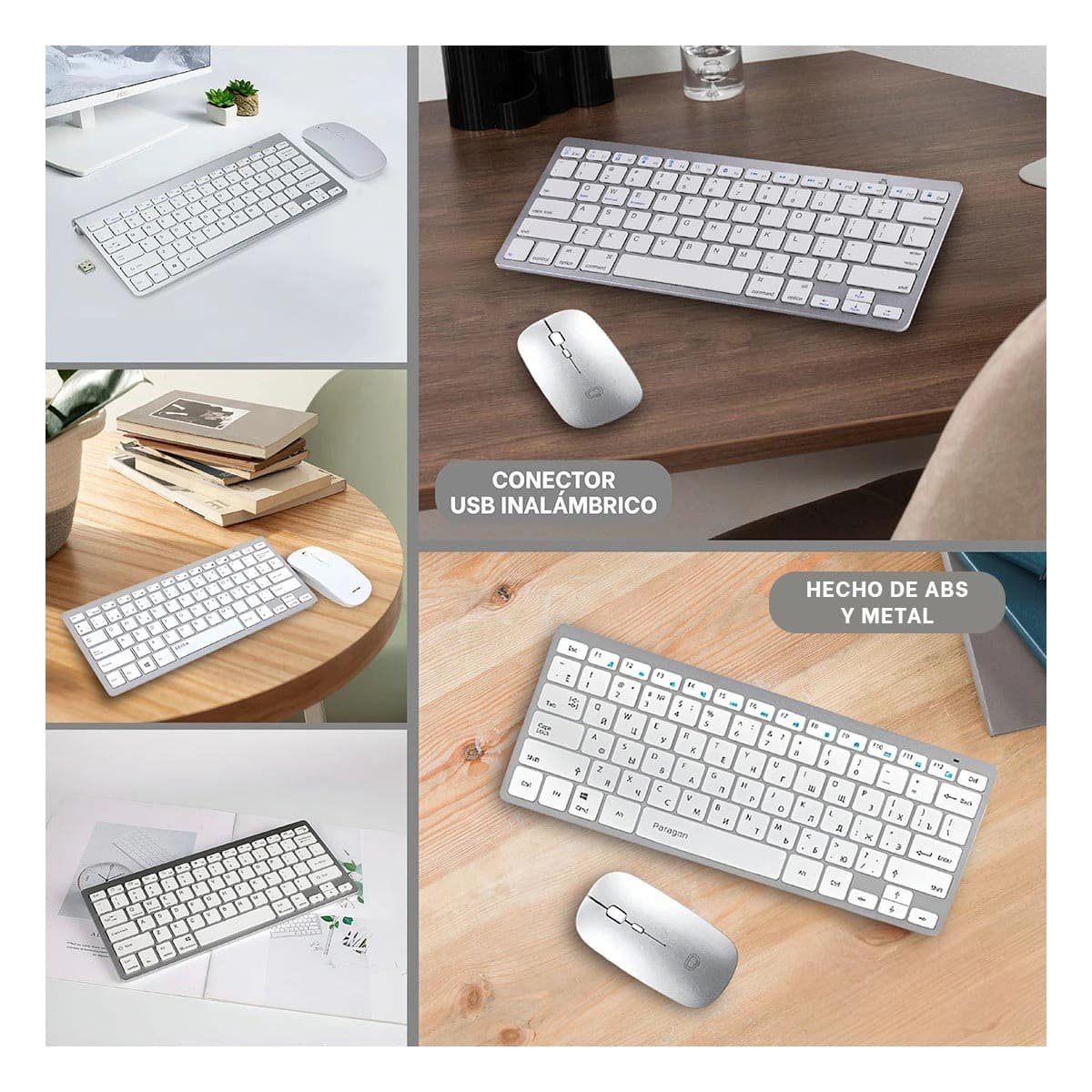 KEYBOARD RYBIU Y MOUSE GAMERS BLANCO + LIGAS REGALO PACK - 5