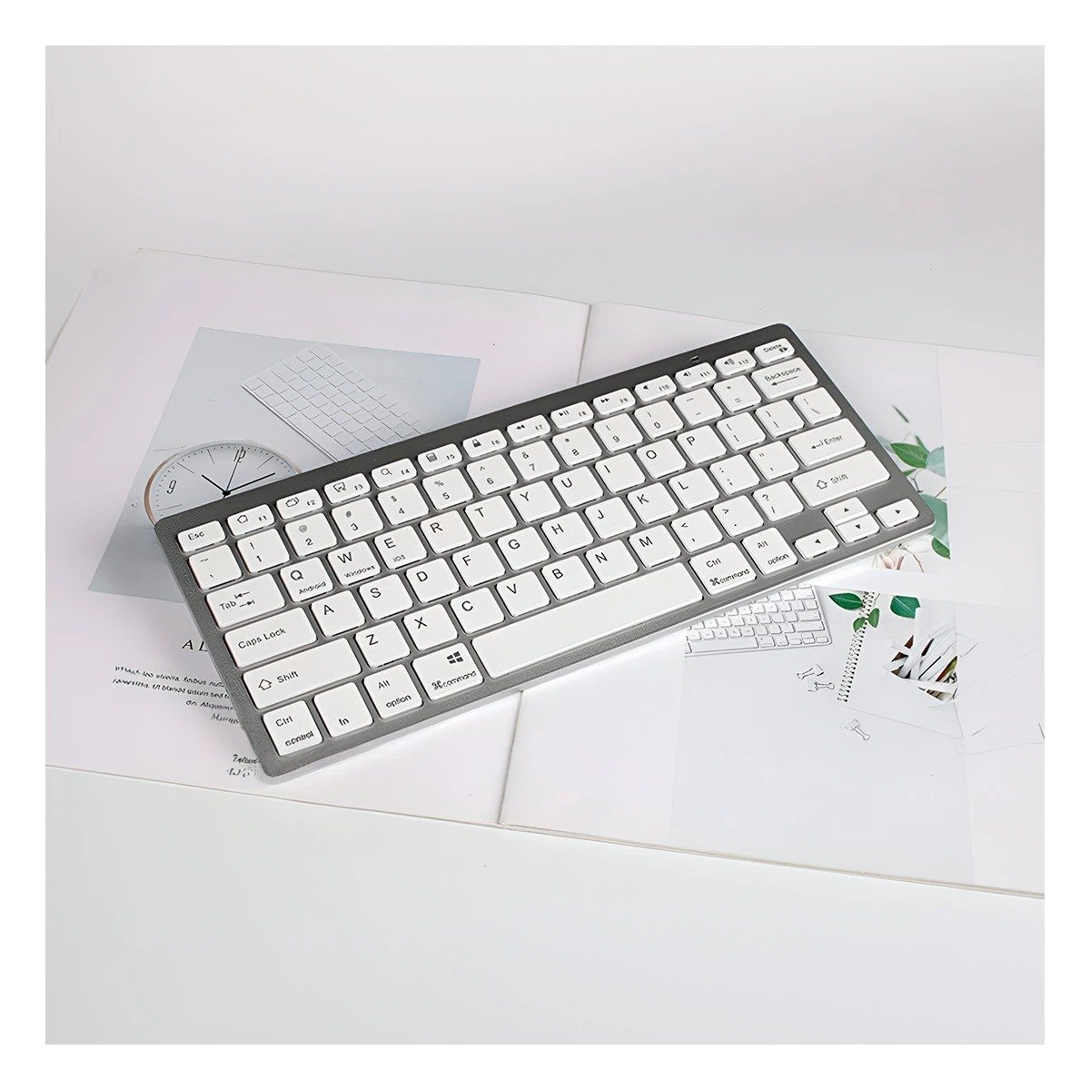 TECLADO RYBIU 2 EN 1 COMPUTADORA COLOR BLANCO + REGALO STICKERS KIT - 2