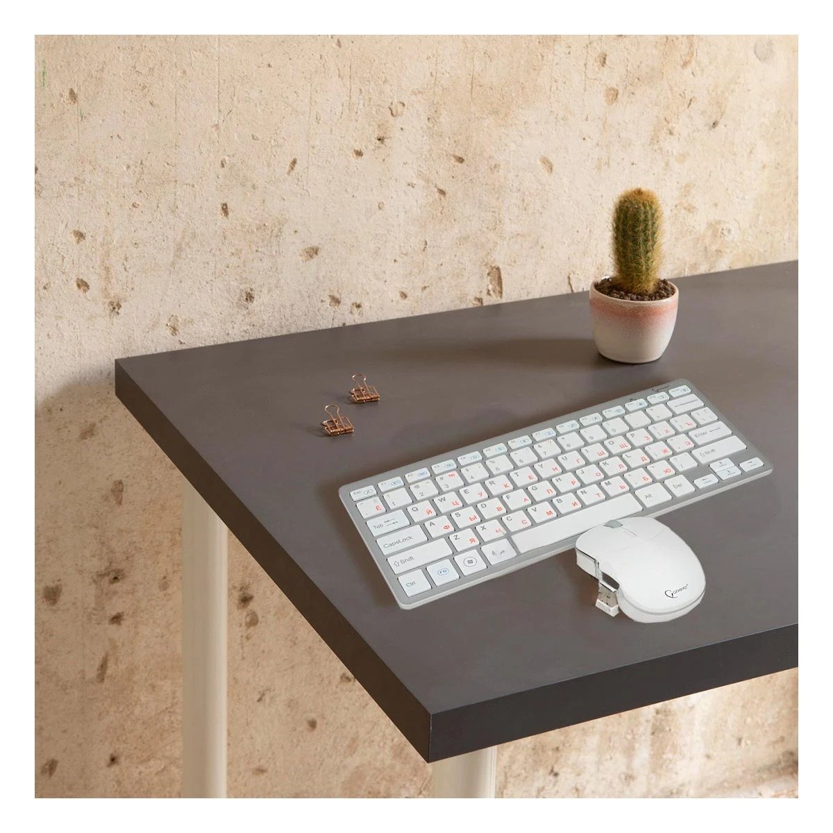 TECLADO RYBIU 2 EN 1 COMPUTADORA COLOR BLANCO + REGALO STICKERS KIT - 5