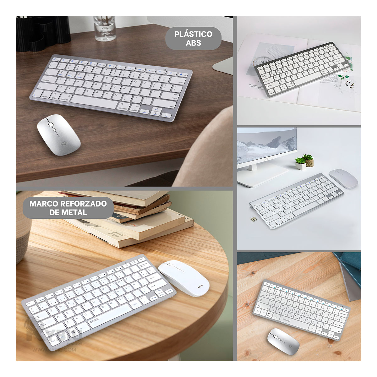 TECLADO RYBIU ACCESORIOS COMPUTADOR BLANCO + GIFT MINIAGENDA SET - 4