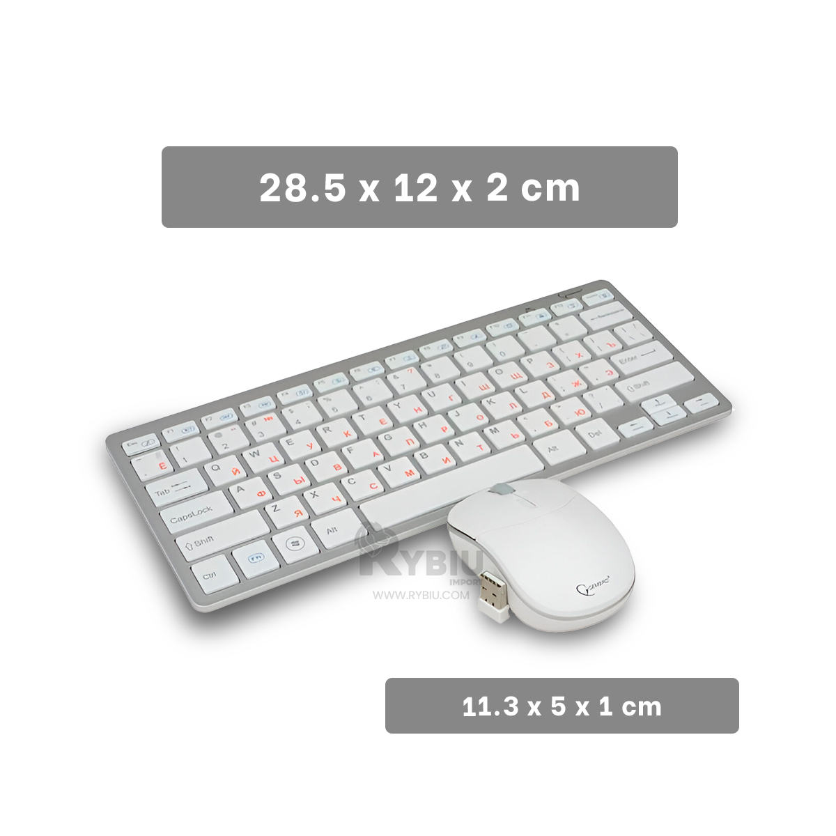 TECLADO RYBIU ACCESORIOS COMPUTADOR BLANCO + GIFT MINIAGENDA SET - 5