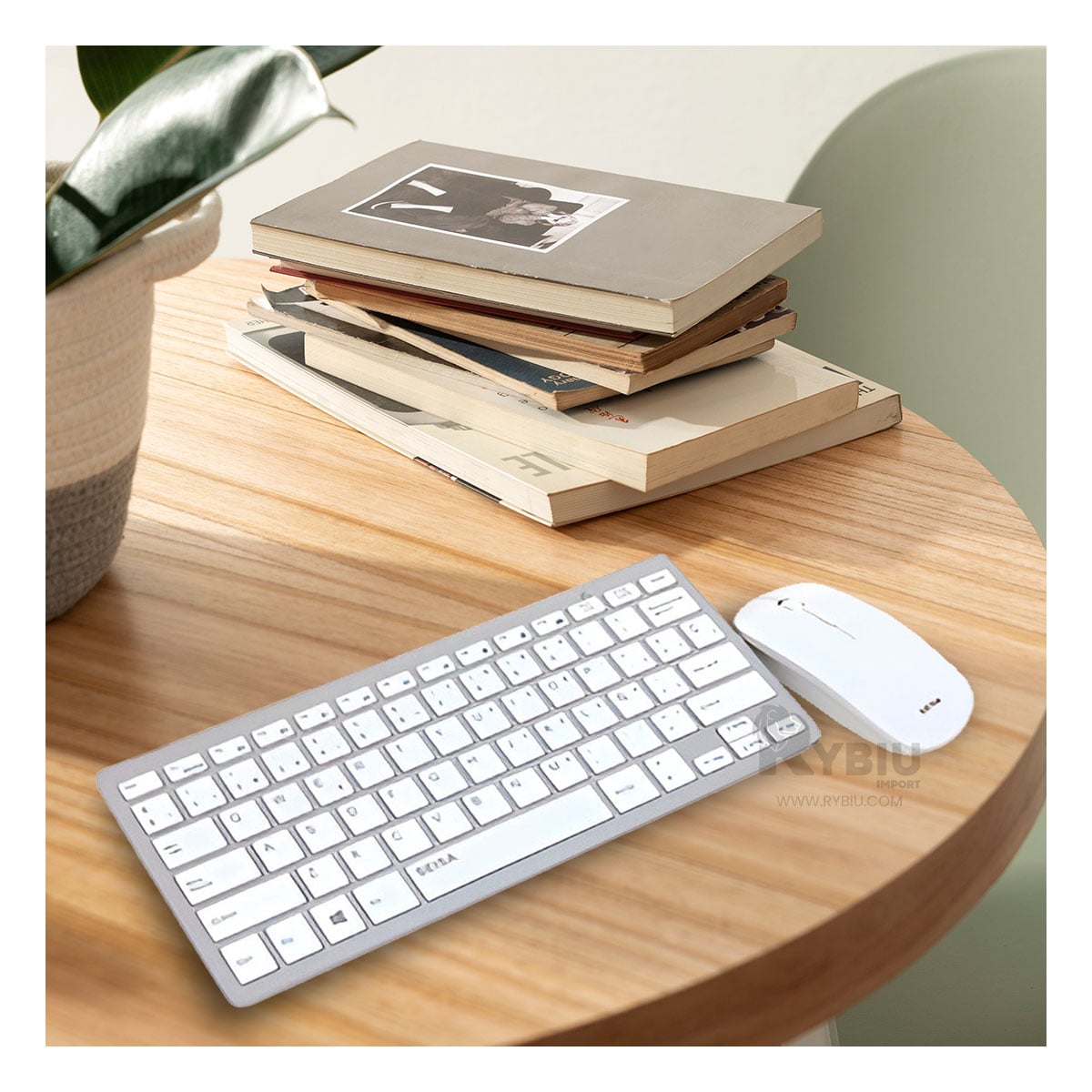 TECLADO RYBIU EQUIPOS COMPUTADORA EN BLANCO + REGALO AGENDITA KIT - 1