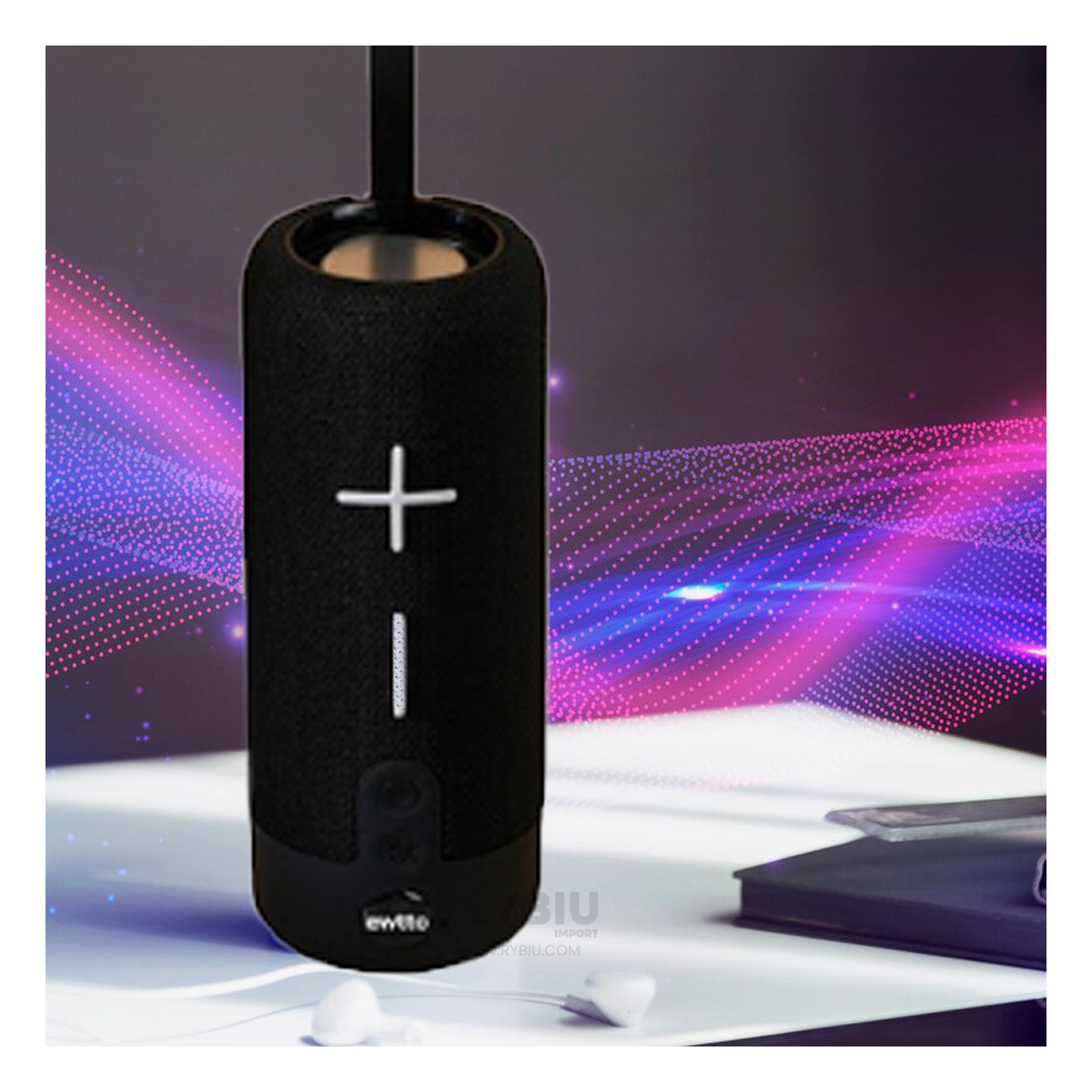 PARLANTE BLUETOOTH RYBIU P1728BT BOCINA LIGERA TRANSPORTABLE COLOR NEGRO + REGALO AGENDITA - 4