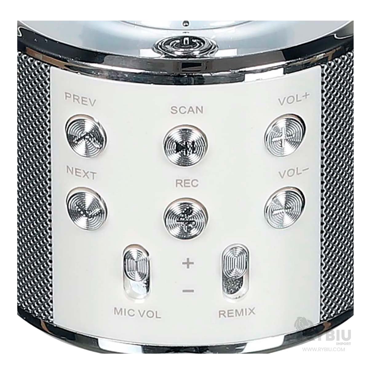 MICRÓFONO RYBIU MULTIUSOS INALAMBRICO PLOMO GRIS + ENVOLTORIO REGALO - 2