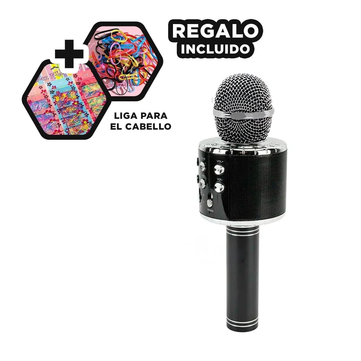 MICRÓFONO RYBIU COMODO USAR NEGRO + LIGAS REGALO - 2
