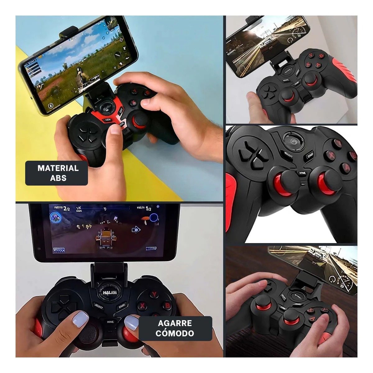 MANDO TE31574 RYBIU GAMEPAD DISEÑO ERGOBOMICO EN NEGRO Y+POST-IT ADHESIVOS - 1
