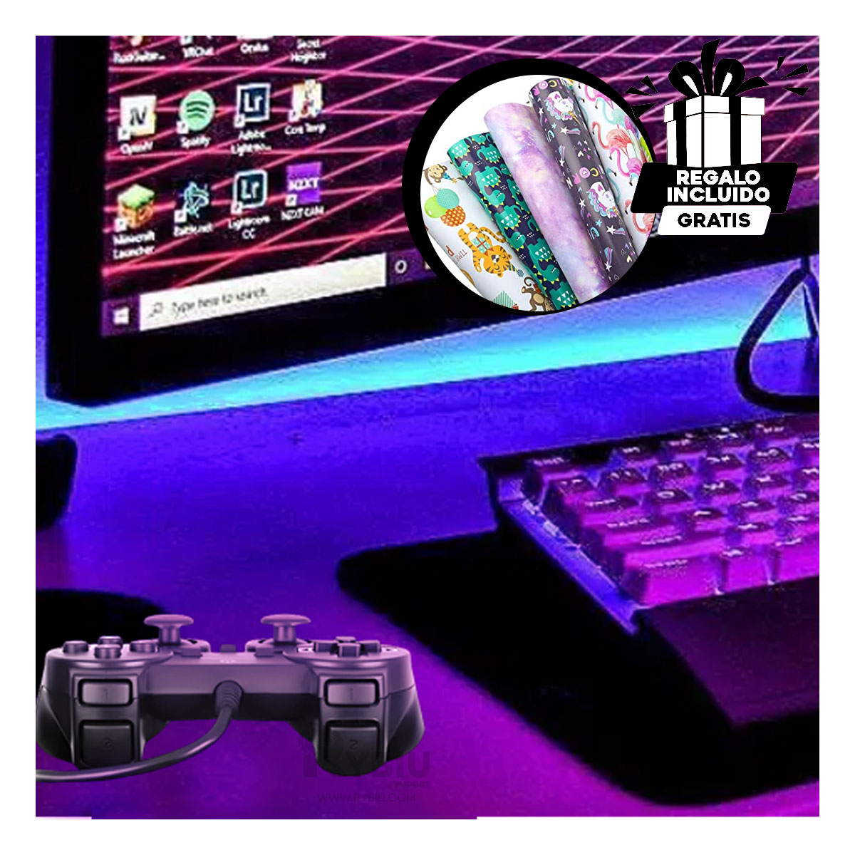 CONTROL COMPACTO TE31574 RYBIU EN NEGRO Y+REGALO STICKERS - 1