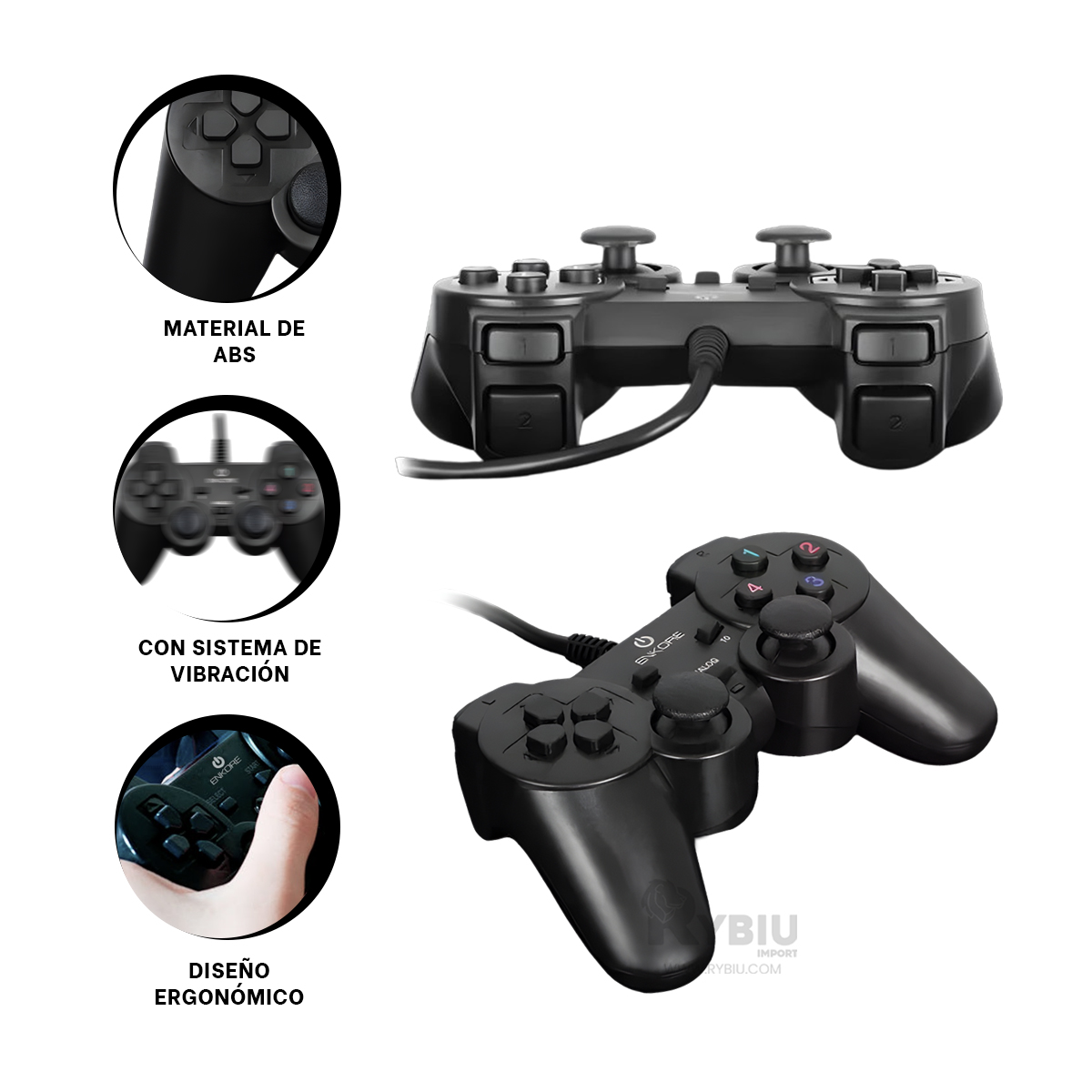 MANDO TE31574 RYBIU VERSATIL GAMER NEGRO Y+REGALO AGENDITA - 3