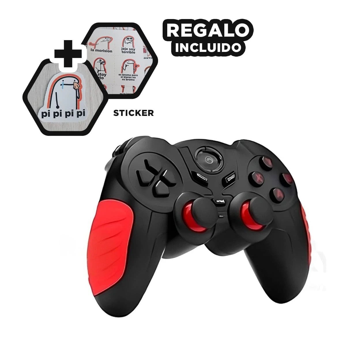 MANDO TE31574 RYBIU PRECISO GAMER EN TONO NEGRO Y+REGALO STICKERS - 1