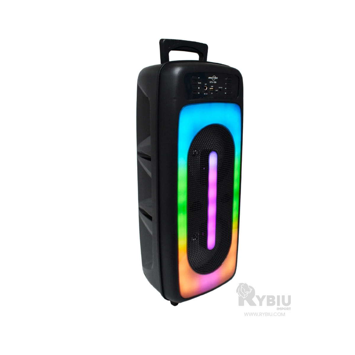 ALTAVOZ RYBIU GTS-1556 BLUETOOTH VERSATIL EN NEGRO 6.5'' + REGALO LIGAS PARA PEINAR - 2