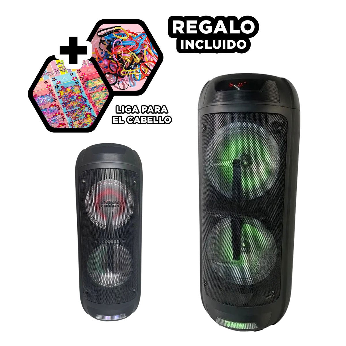 PARLANTE BLUETOOTH RYBIU KTS-1199 ALTAVOZ SONIDO PRACTICO NEGRO 8'' + POST-IT ADHESIVOS - 2