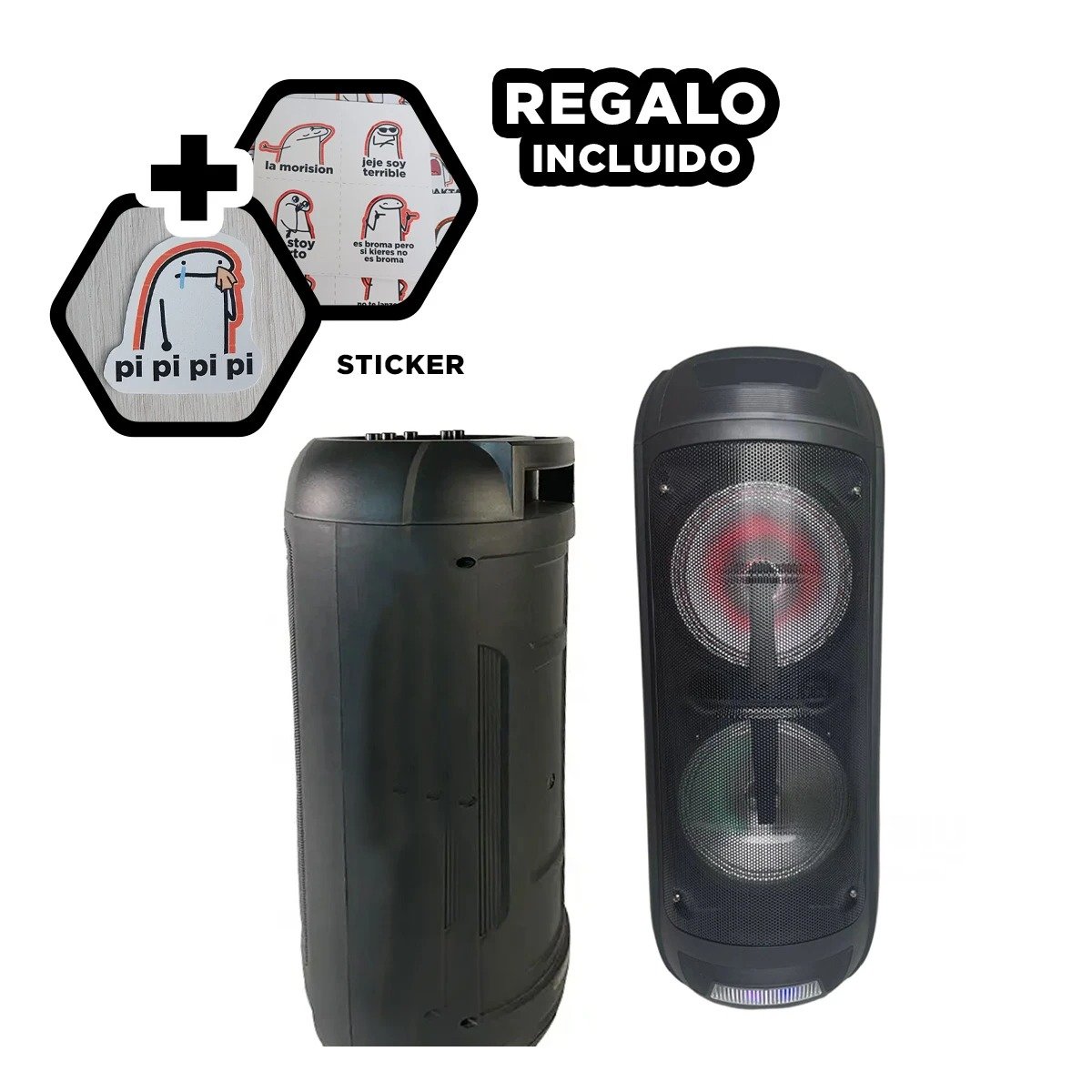 PARLANTE BLUETOOTH RYBIU KTS-1199 MICROFONO CONTROL COLOR NEGRO 8'' - 3