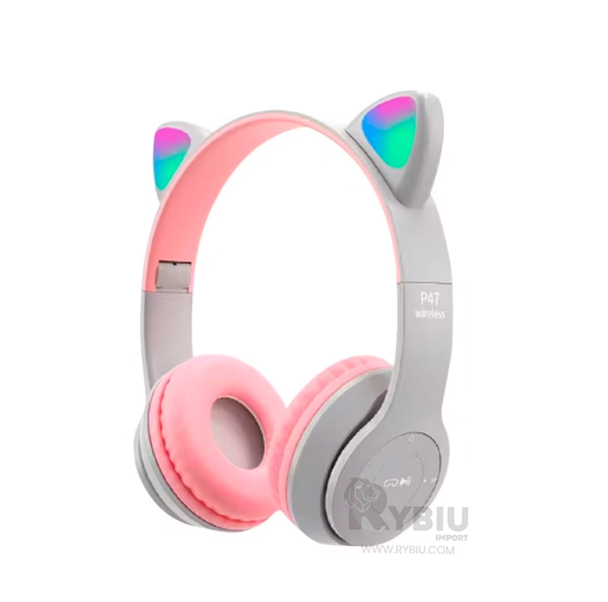 AURICULARES RYBIU INALÁMBRICO MOL2 BLUETOOTH COMODOS TIPO GATO EN PLOMO + GIFT MINIAGENDA - 1