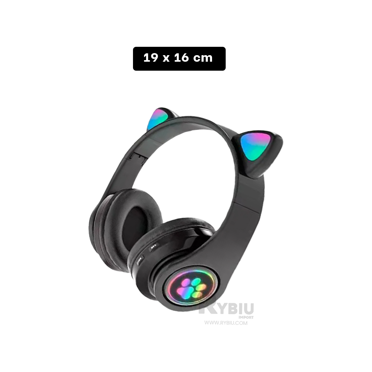 AUDÍFONOS GAMER RYBIU INALÁMBRICO MOL2 BLUETOOTH OREJERAS FUNCIONAL MUSICA NEGRO + BANDERITAS ADHESIVAS - 5