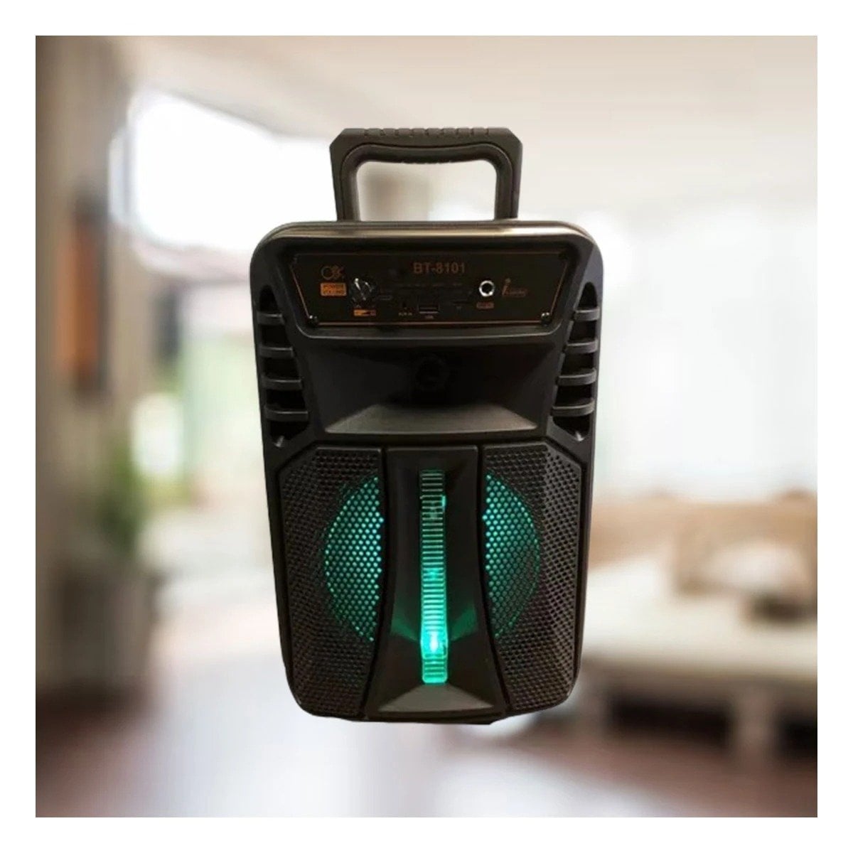 PARLANTE BLUETOOTH RYBIU KTS-1563 CONTROL NEGRO 8'' + REGALO STICKERS - 5