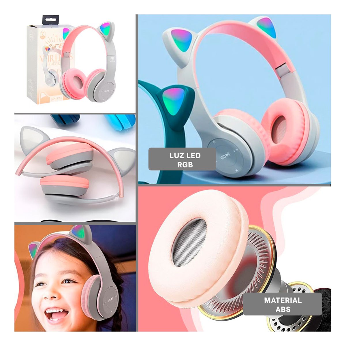 OREJERAS RYBIU INALÁMBRICO MOL2 BLUETOOTH PORTATIL EN GATO COLOR PLOMO + POST-IT ADHESIVOS - 5