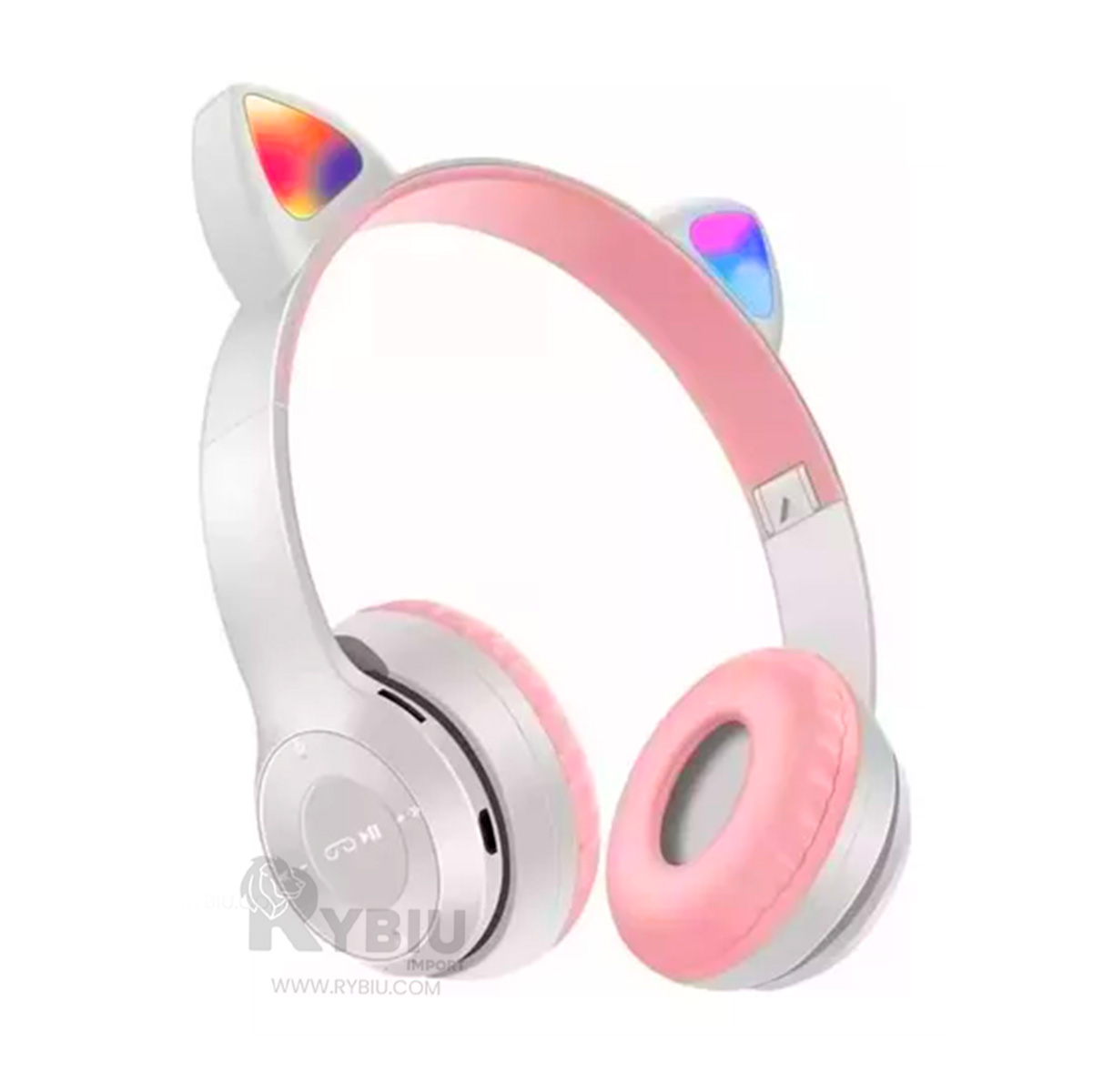 AURICULARES RYBIU INALÁMBRICO MOL2 BLUETOOTH LED GATO EN PLOMO + REGALO AGENDITA - 1