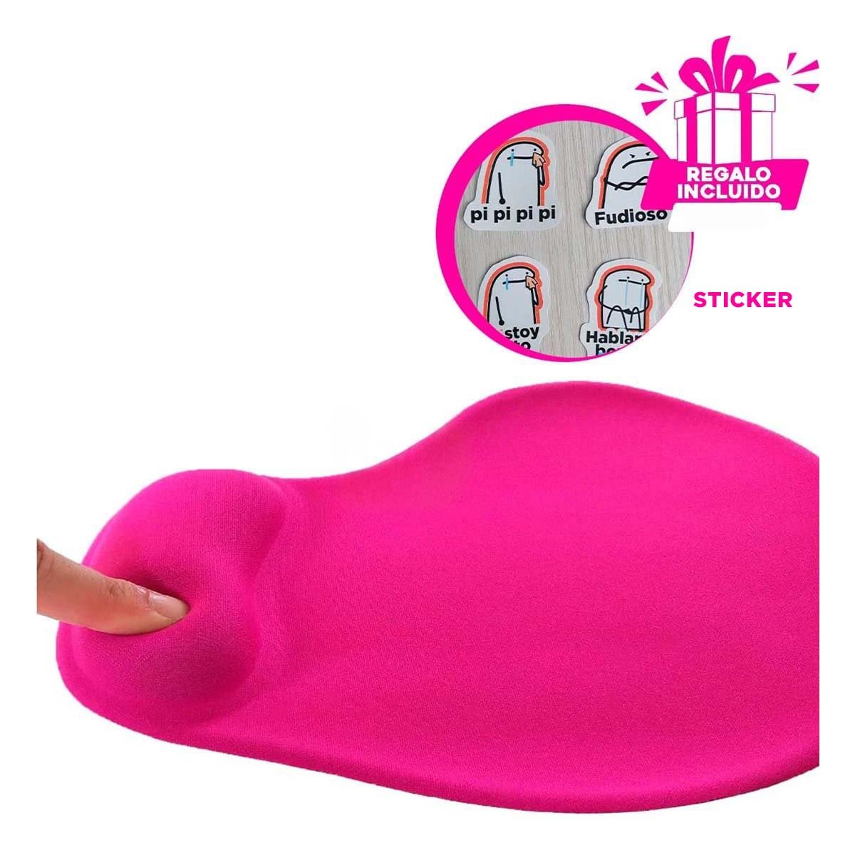 MOUSE PAD RYBIU TE32543 ERGONOMICO GEL PEQUENO FUCSIA + PAPEL REGALO - 5