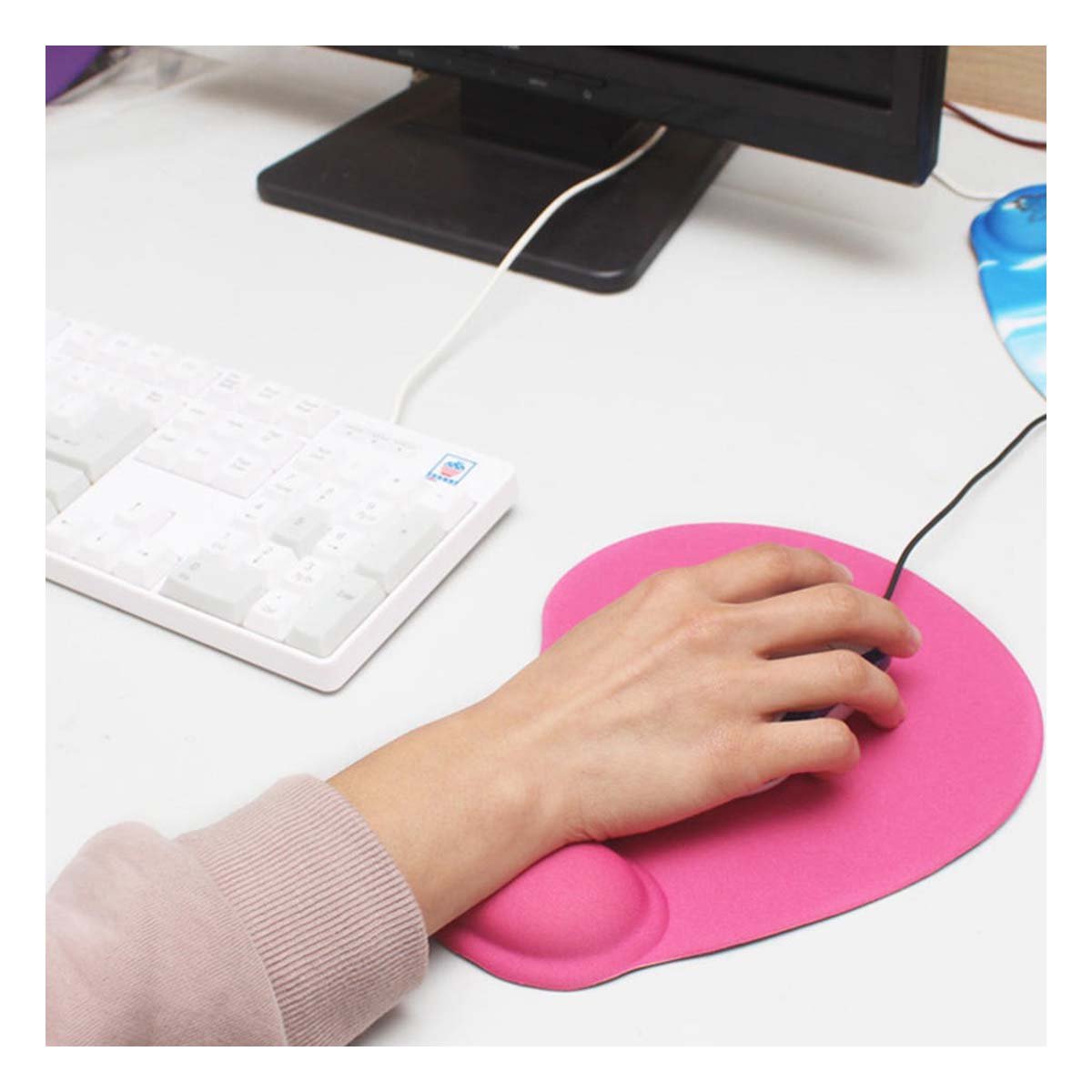 MOUSE PAD RYBIU TE32543 COJINETE PERFECTA COLOR FUCSIA + LIGAS REGALO - 1