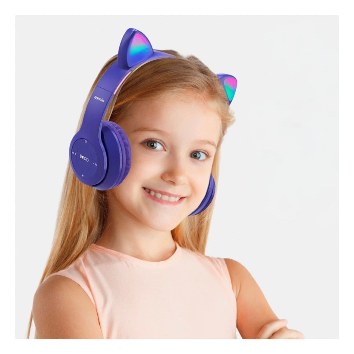 OREJERAS RYBIU INALÁMBRICO MOL2 BLUETOOTH PORTATIL EN GATO COLOR MORADO + POST-IT ADHESIVOS - 2