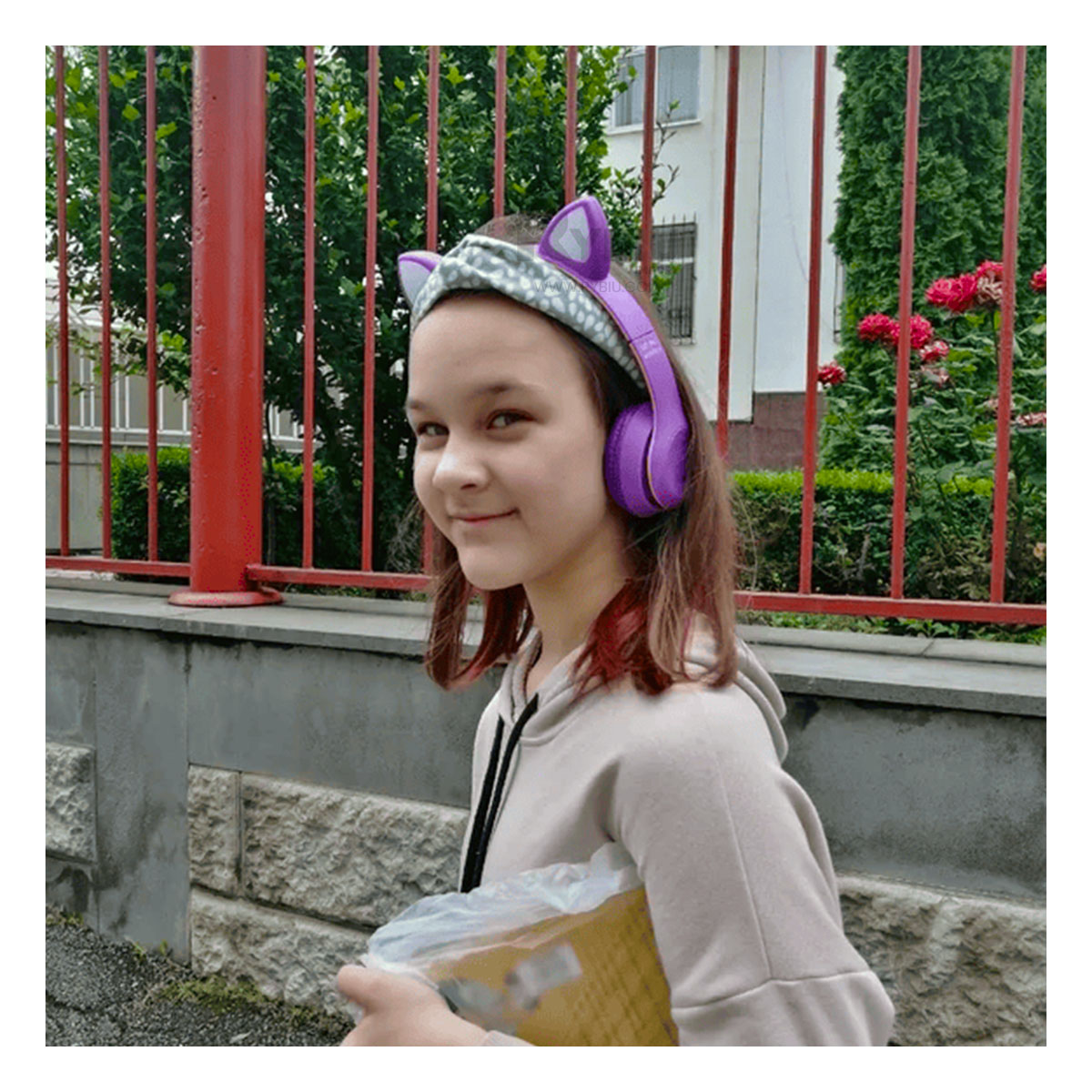AUDÍFONOS RYBIU INALÁMBRICO MOL2 BLUETOOTH TIPO GATO EN COLORACION MORADO + REGALO AGENDITA - 4