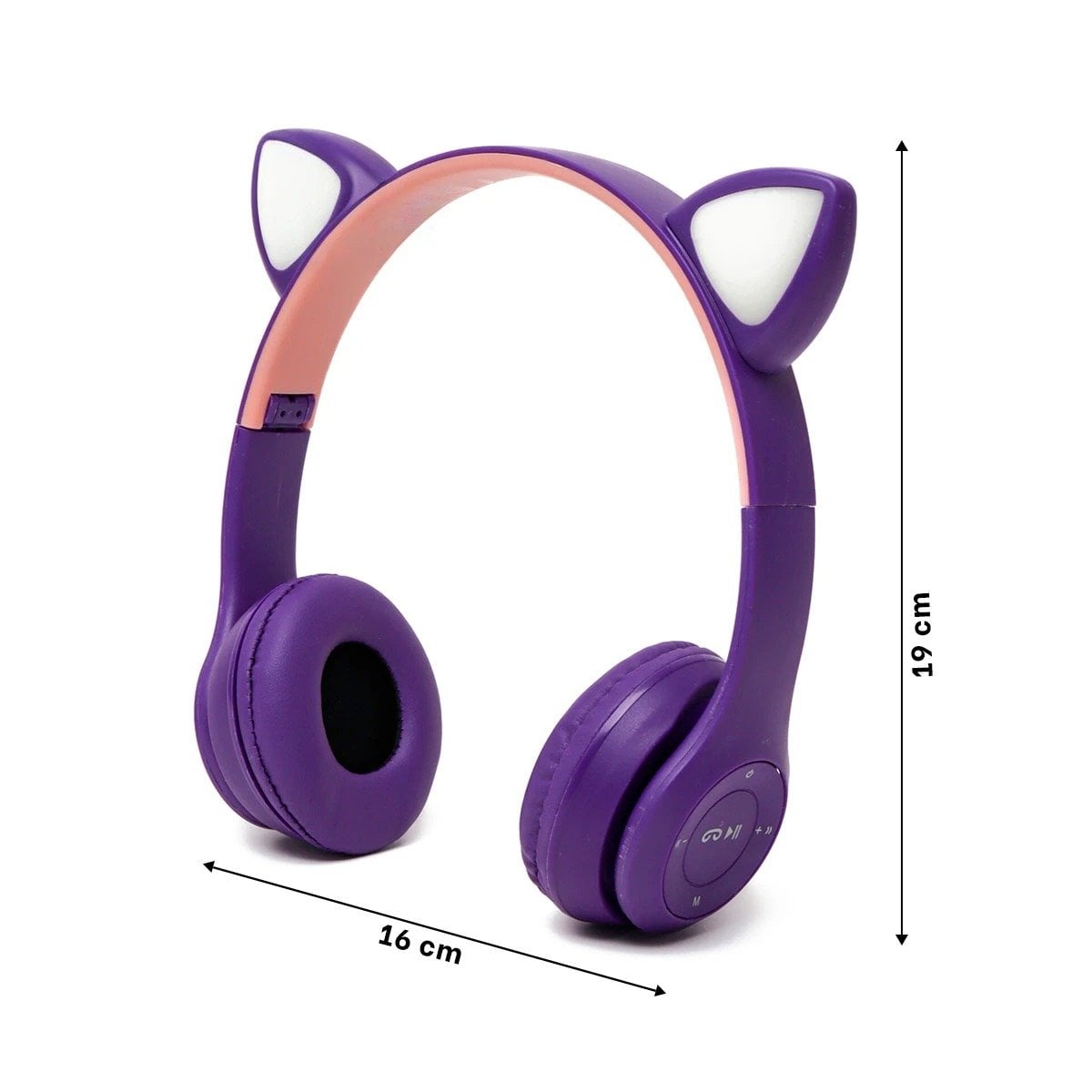 AUDÍFONOS RYBIU INALÁMBRICO MOL2 BLUETOOTH GATO COLOR MORADO + PAPEL REGALO - 4