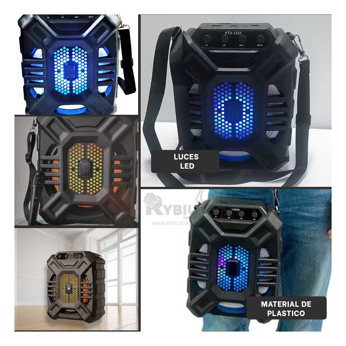 ALTAVOZ RYBIU KTX-1222 BLUETOOTH VERSATIL 6.5 PULGADAS + REGALO LIGAS PARA PEINAR - 1