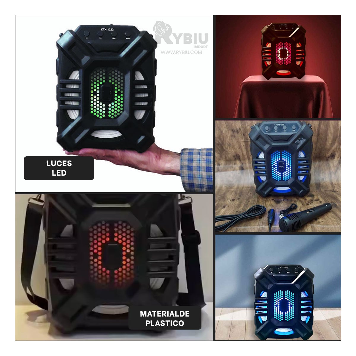 ALTAVOZ RYBIU KTX-1222 BLUETOOTH VERSATIL 6.5 PULGADAS + REGALO LIGAS PARA PEINAR - 4
