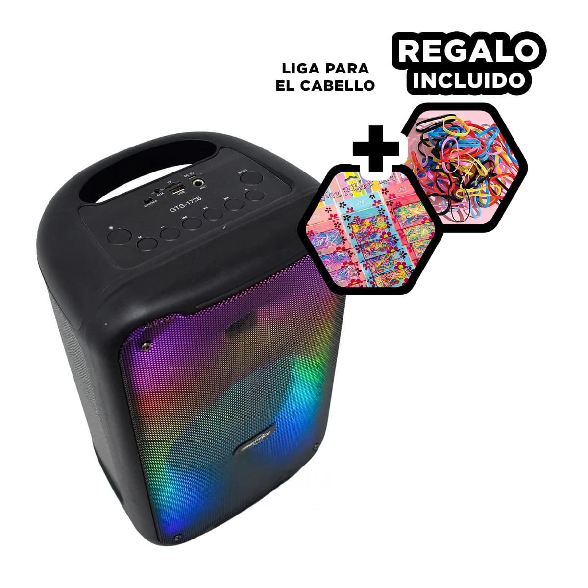 ALTAVOZ DE SONIDO RYBIU GTS-1726 BLUETOOTH GTS 1726 8'' + POST-IT ADHESIVOS - 5