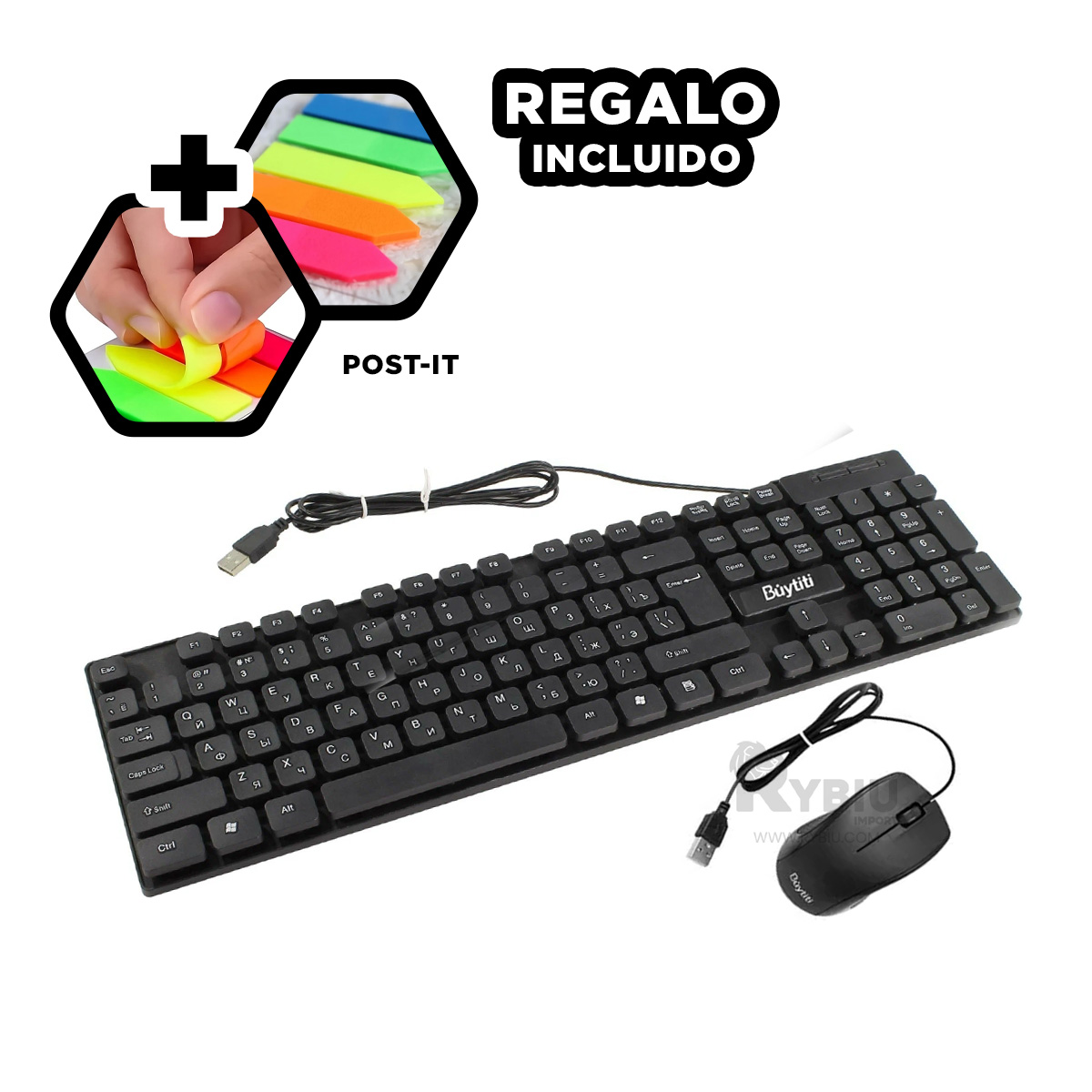 DISPOSITIVO DE ESCRITURA RYBIU FC 535 EN NEGRO + REGALO LIGAS PARA PEINAR - 1
