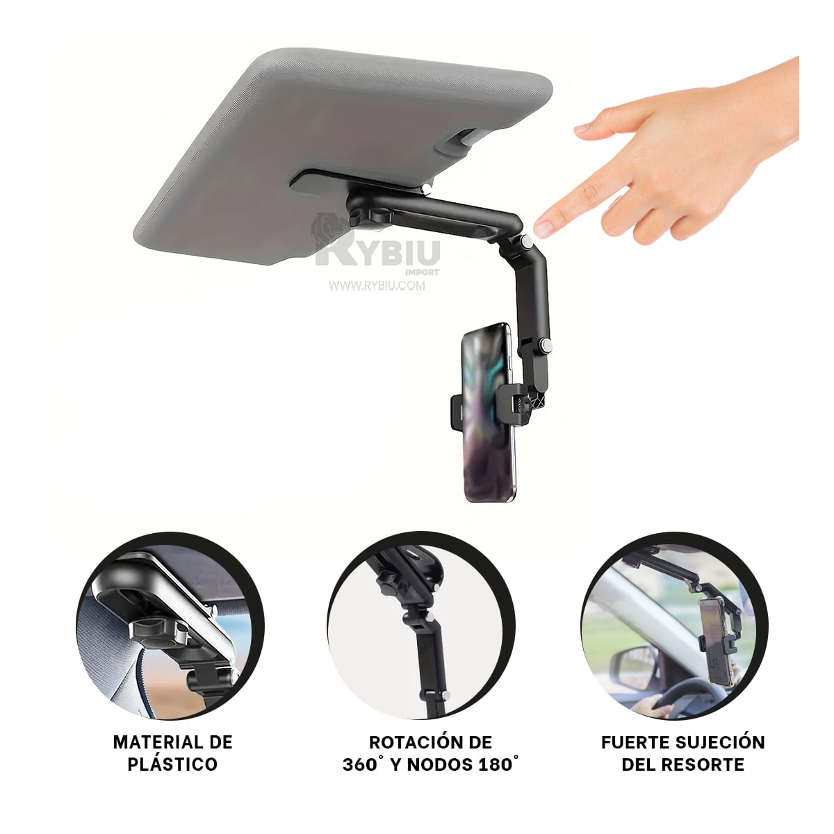 SOPORTE DE TELEFONO RYBIU TE31670 PARASOL EN NEGRO + REGALO AGENDITA - 4