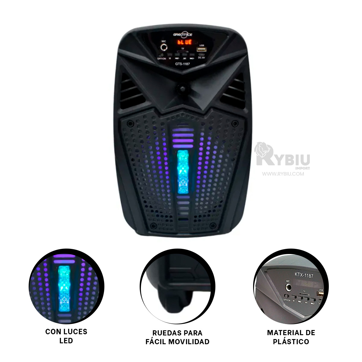 BOCINA PARA CLUBES RYBIU GTS-1187 6.5 PULGADAS + ENVOLTORIO REGALO - 3