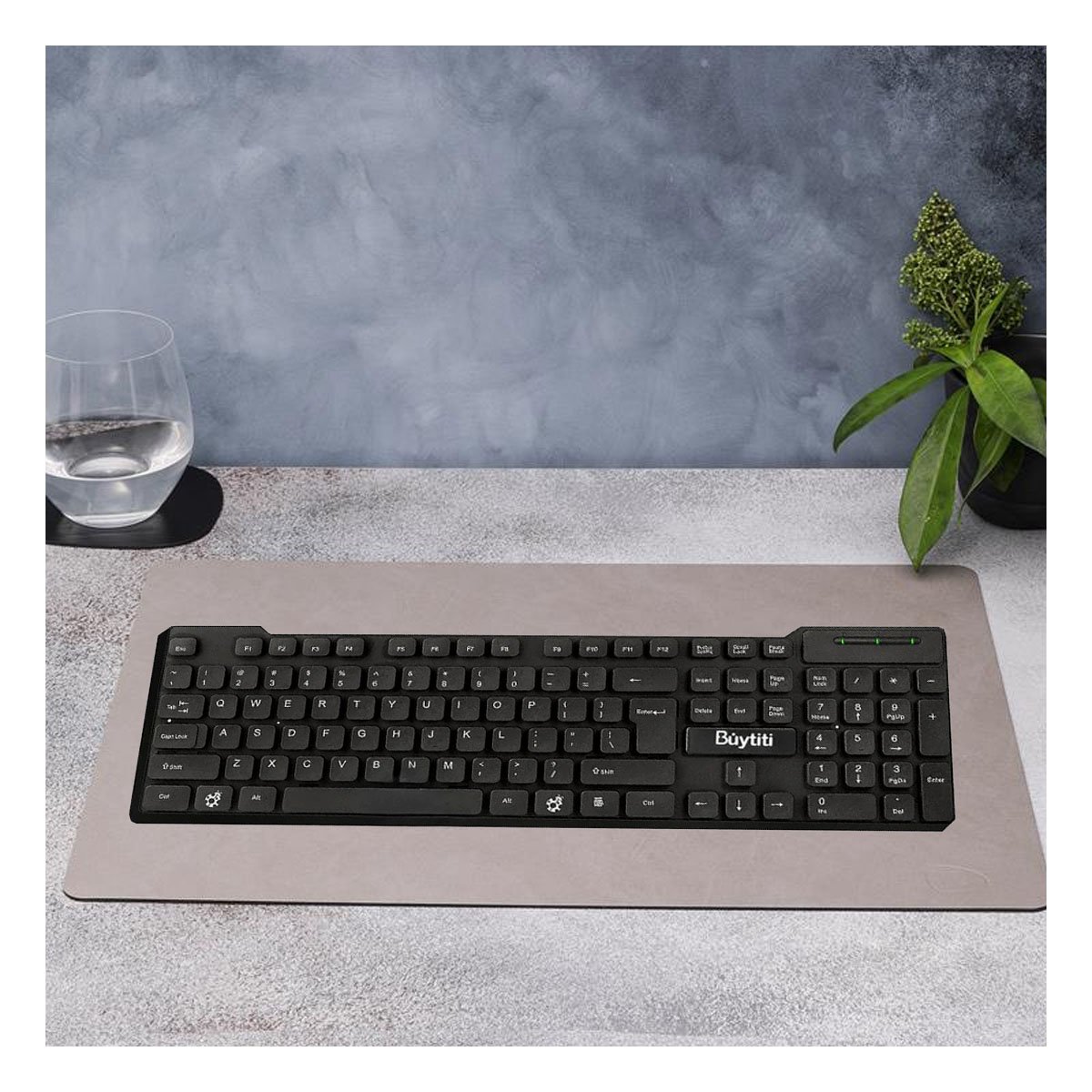 TECLADO RYBIU FC 535 BUYTITI ERGONOMICO CON CABLE USB EN COLOR NEGRO - 5