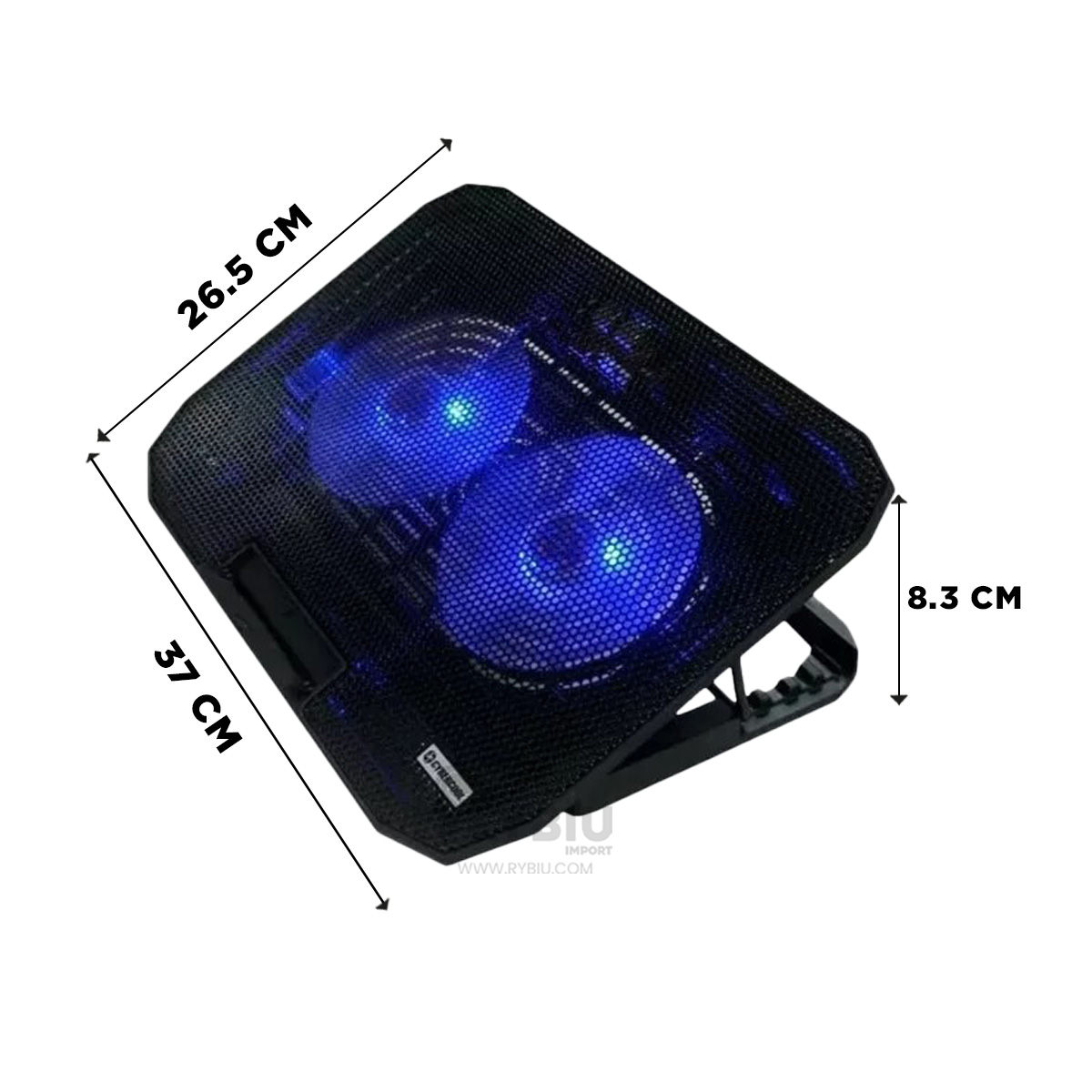 SOPORTE RYBIU CON VENTILADOR LAPTOP HA73 NEGRO + GIFT STICKERS - 5