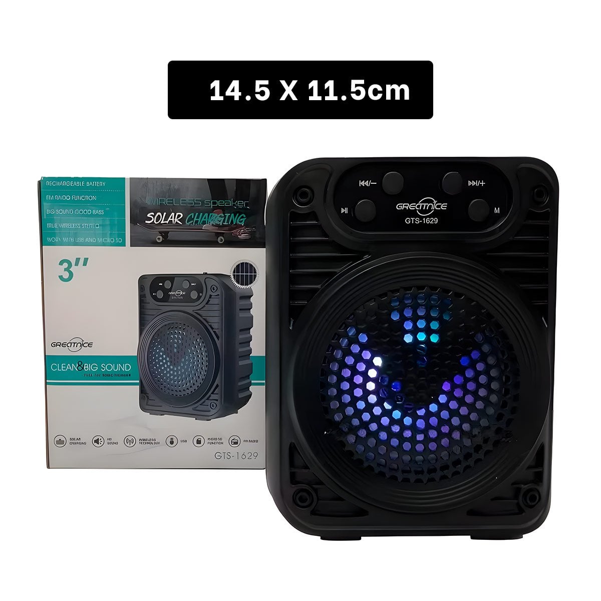 ALTAVOZ RYBIU GTS-1629 BLUETOOTH FUNCIONAL 3 PULGADAS + LIGAS REGALO - 3