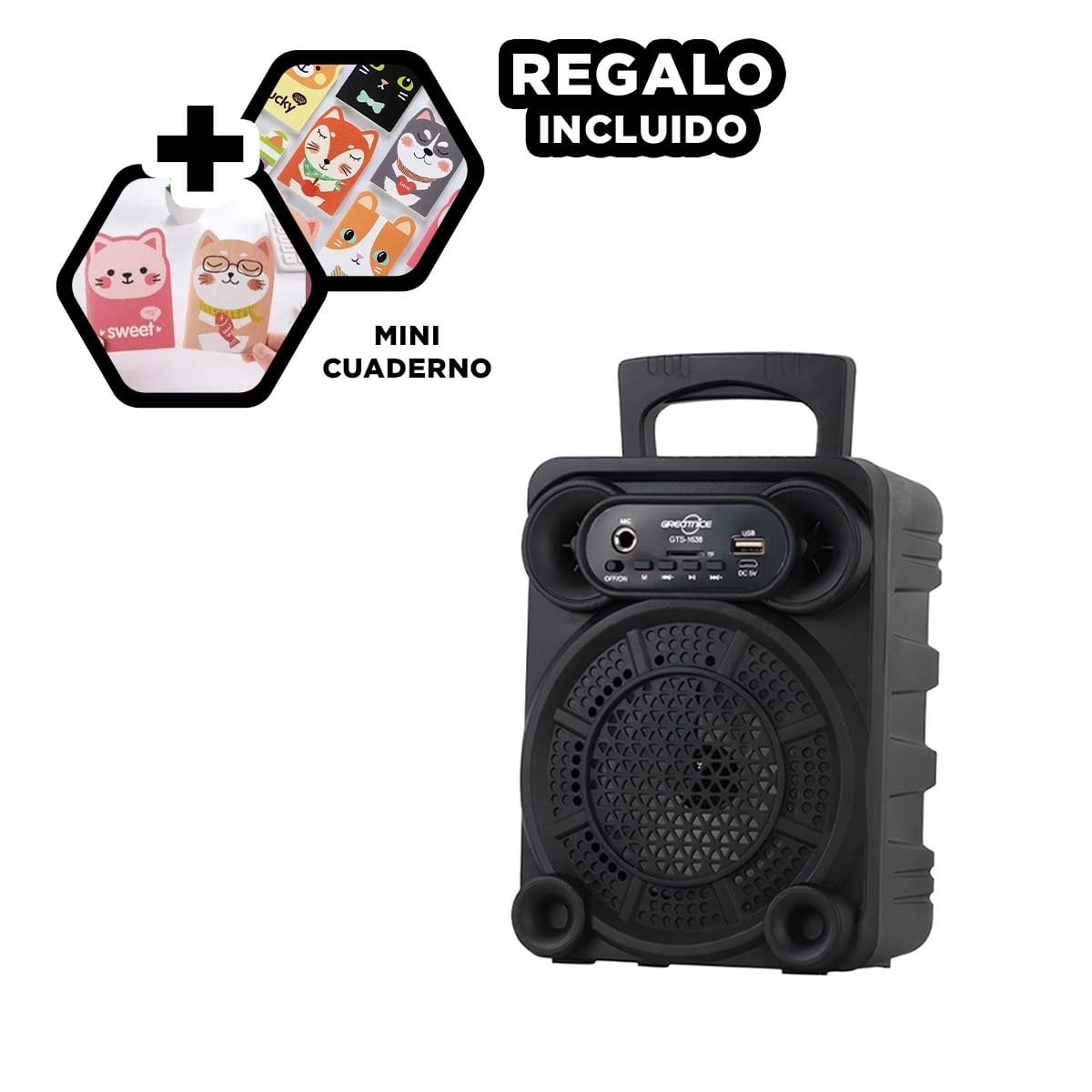 PARLANTE RYBIU GTS-1638 BLUETOOTH ULTIMO MODELO Y BONITO EN 4 PULGADAS - 5