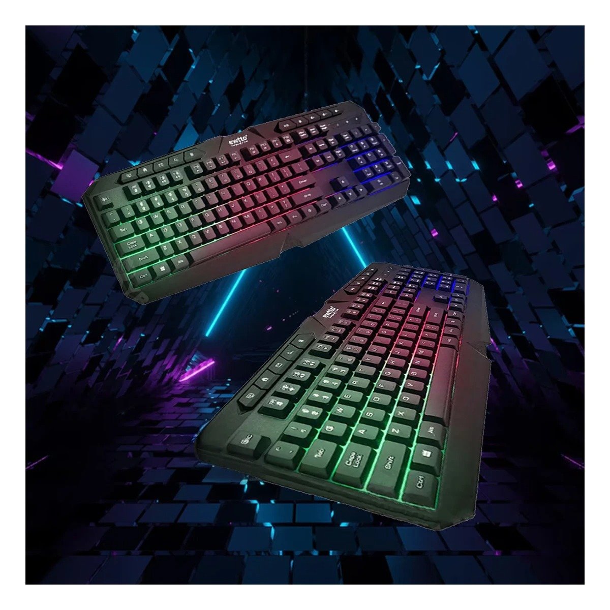 TECLADO RYBIU ET-M3535 GAMER EWTTO CON LUCES MODELO ET M3535 - 1