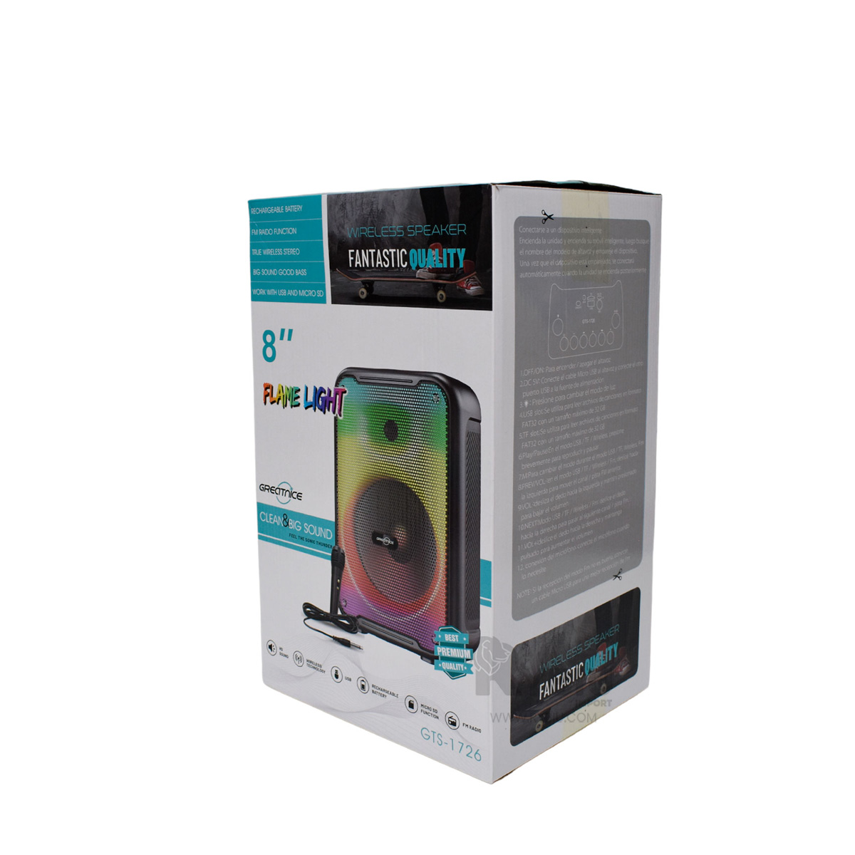 BOCINA RYBIU GTS-1726 BLUETOOTH INALAMBRINCA EN GTS 1726 8'' + REGALO AGENDITA - 1