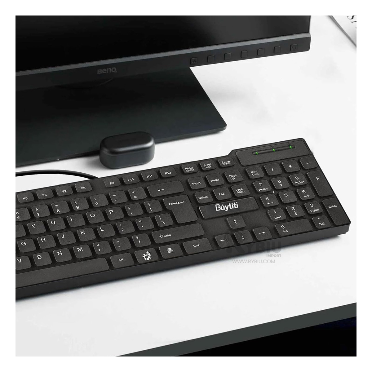 TECLERA RYBIU FC 535 UTIL PARA TRABAJAR EN OFICINA NEGRO + GIFT STICKERS - 4
