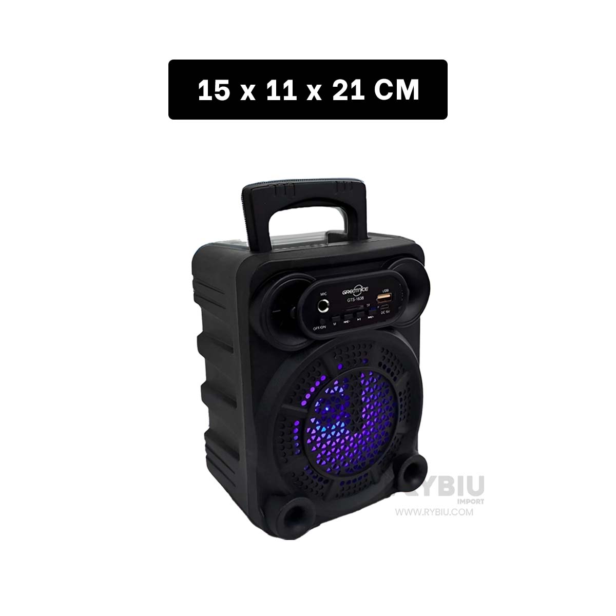BOCINA RYBIU GTS-1638 BLUETOOTH MODERNO PARA CELEBRACION 4 PULGADAS + GIFT STICKERS - 5