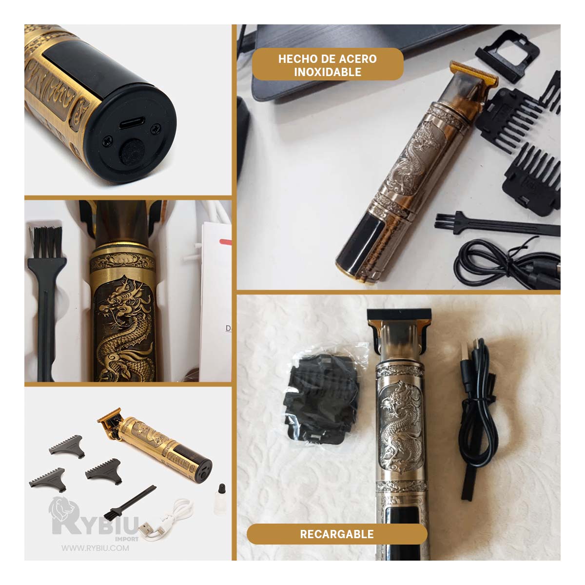CORTADORA RYBIU MR-08 ESTETICA EN COLOR DORADO + GIFT MINIAGENDA - 4