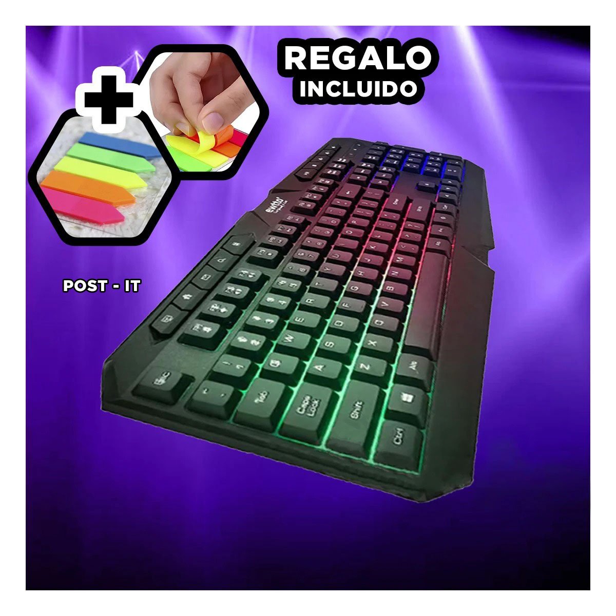 TECLADO RYBIU ET-M3538 CON CONEXIÓN BLUETOOTH ET M3535 + REGALO STICKERS - 1