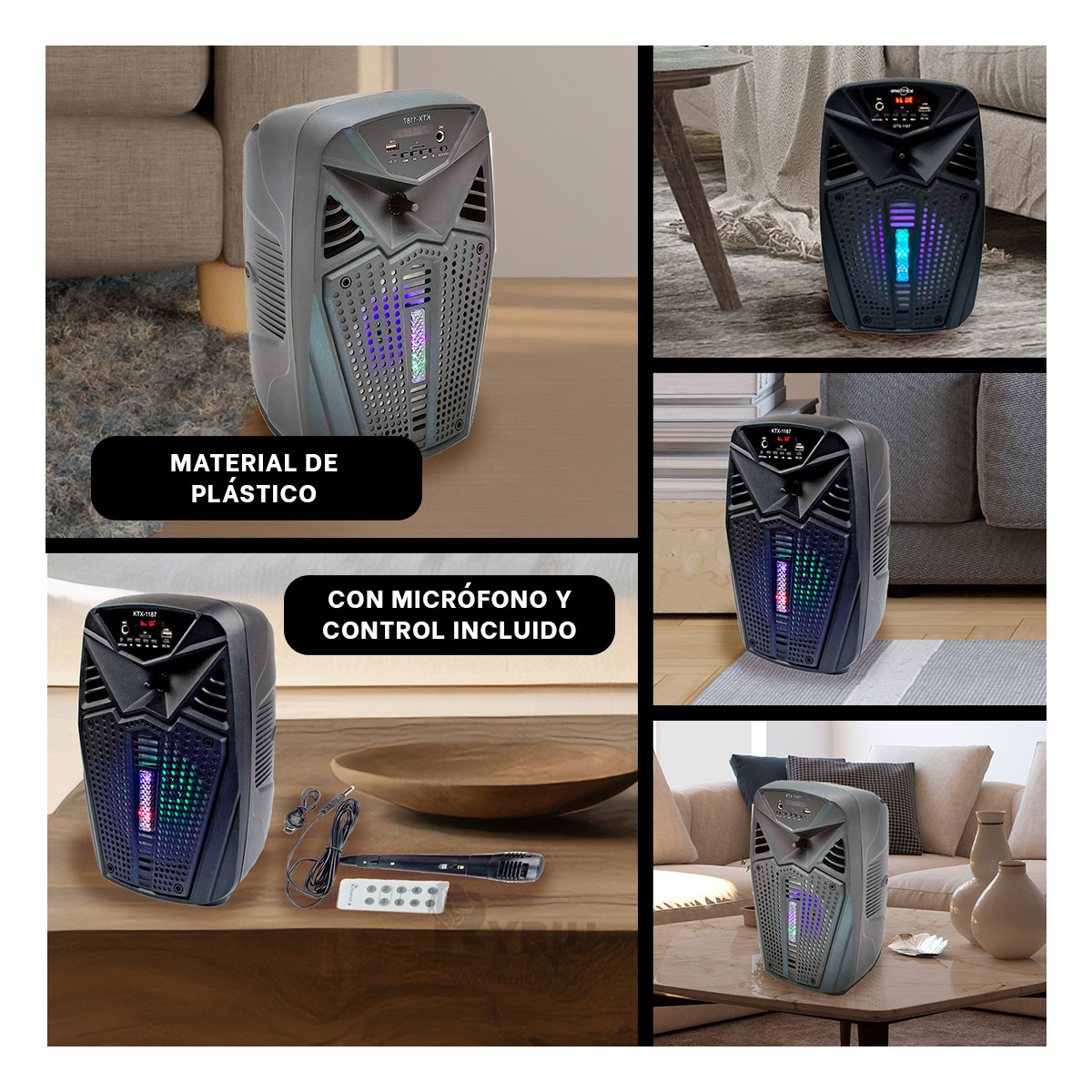 ALTAVOZ RYBIU GTS-1187 VERSATIL 6.5 PULGADAS + REGALO LIGAS PARA PEINAR - 4