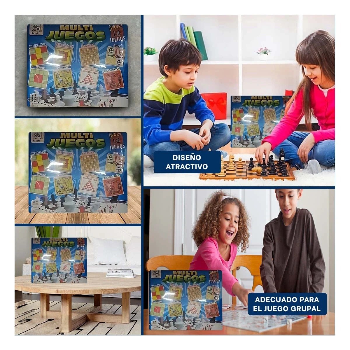 SET DE MESA MULTI JUEGOS 12 JUEGOS PARA COMPARTIR TIEMPO EN CASA Y+POST IT - 1
