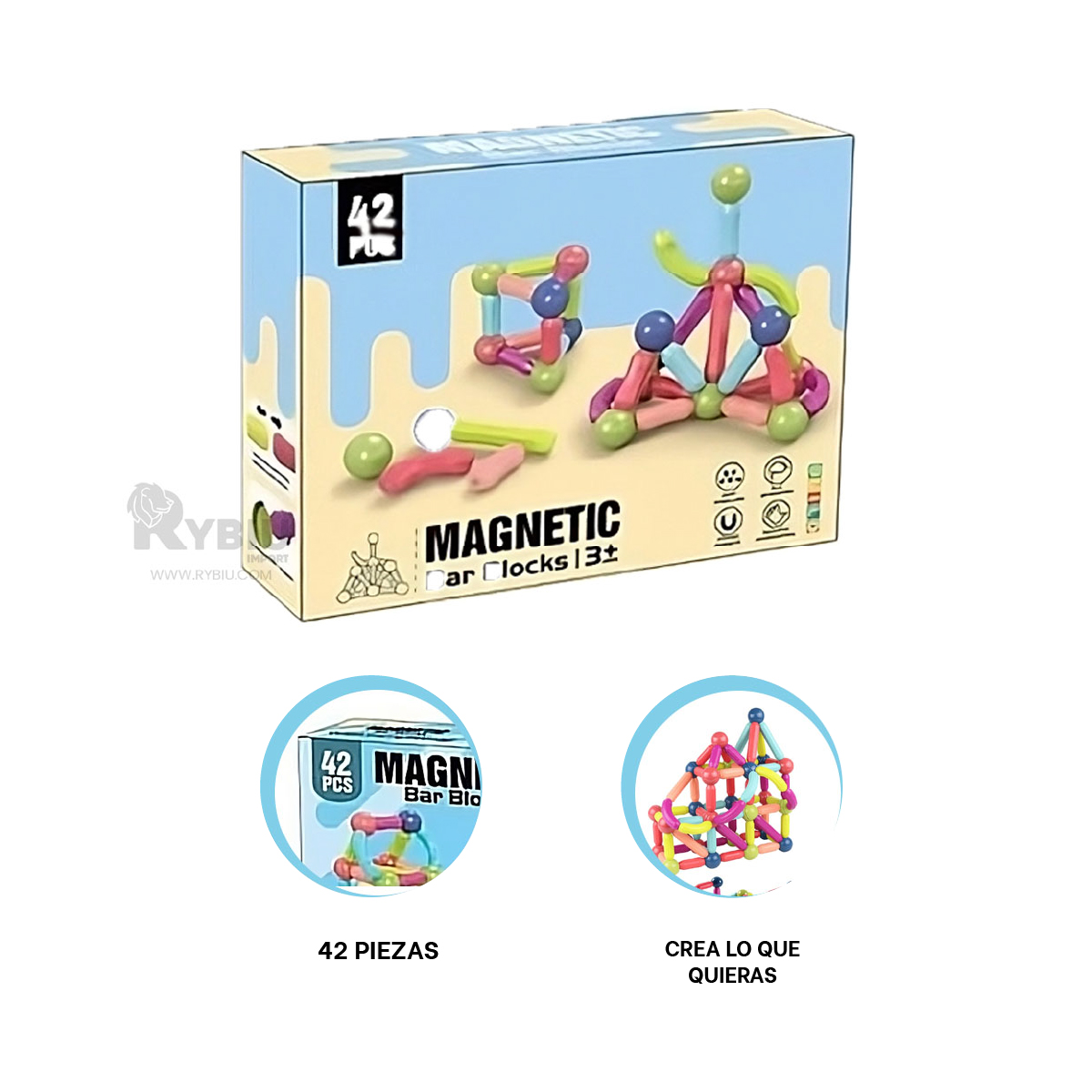 BARRA PARA NIÑOS DE 42 PCS MULTICOLOR Y+BANDERITAS ADHESIVAS - 3