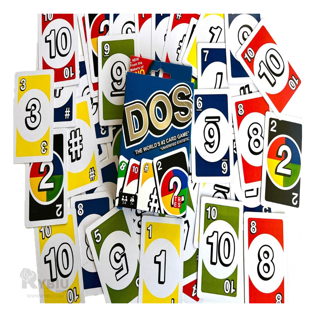 PAQUETE DE NAIPES RECTANGULAR AZUL Y+ENVOLTORIO DE REGALO - 4