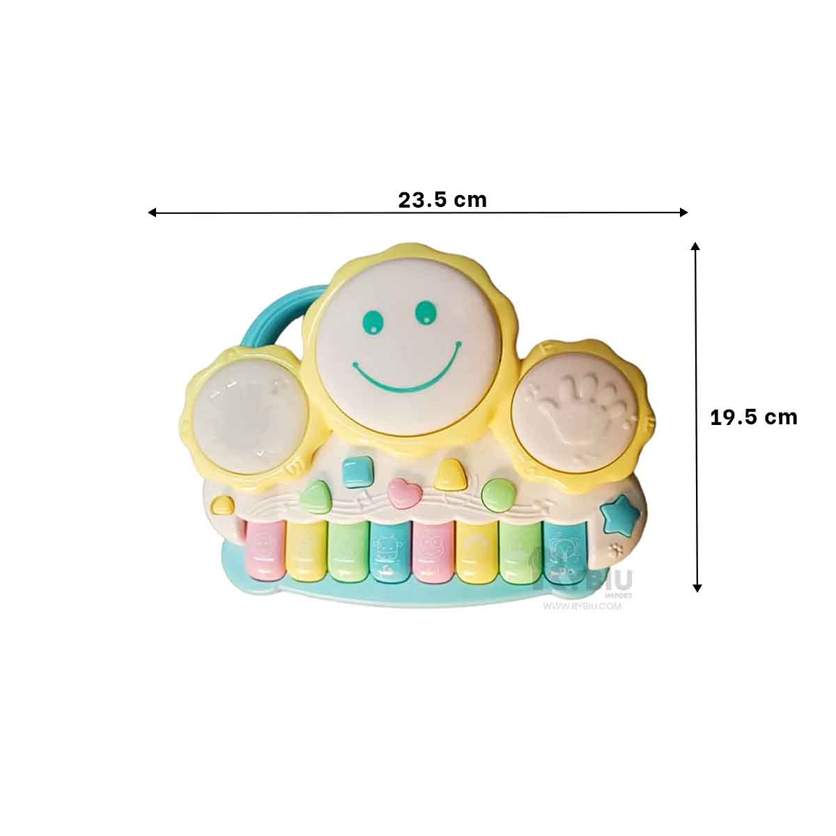 TECLADO DE JUGUETE CREATIVO EN AMARILLO Y+REGALO STICKERS - 5