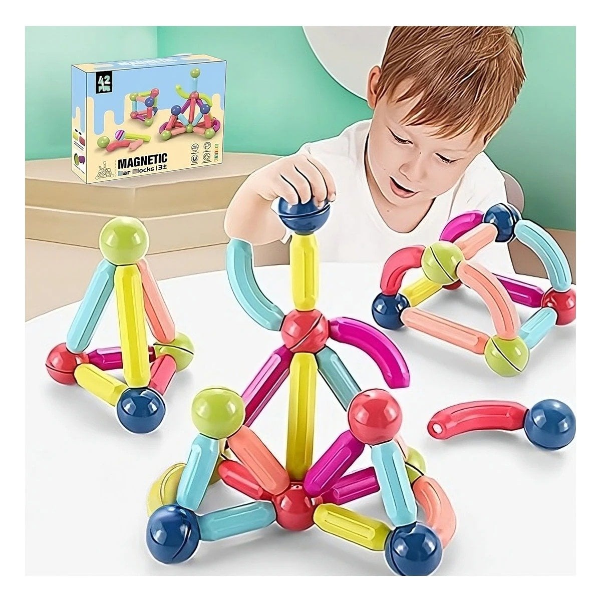 COLECCIONABLE MAGNETICO EDUCATIVO CON PIEZAS CREATIVAS PARA CREAR Y+POST IT - 3
